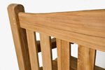 Jubilee 150cms teak garden bench close up image