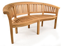 Madingley curved teak bench