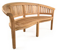 Madingley curved teak garden bench seats 2