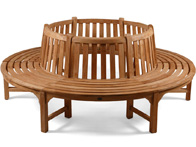 Full tree seat teak bench