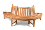 Half tree seat teak garden bench photo