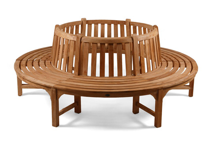 tree seat centre teak garden bench for sale at Just Teak