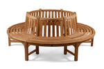 Full tree seat teak garden bench photo