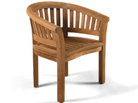 Curved teak chair
