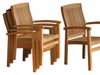 Oxford teak stacking chair