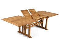 Cambridgeshire double extending teak table